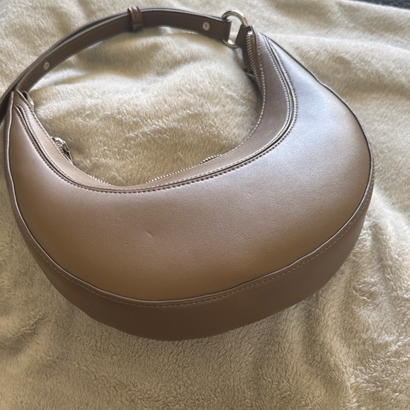 Mango Crescent Shoulder Bag in Taupe Brown - Picture 3 of 5